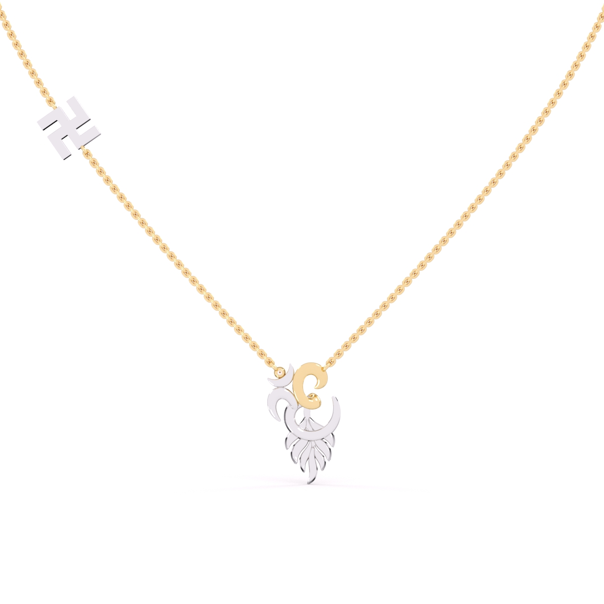 Religious Swastik & OM Diamond Gold Pendant
